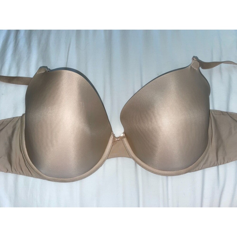 Victoria Secret 38D bra women's Very Sexy lined demi smooth lift nude beige